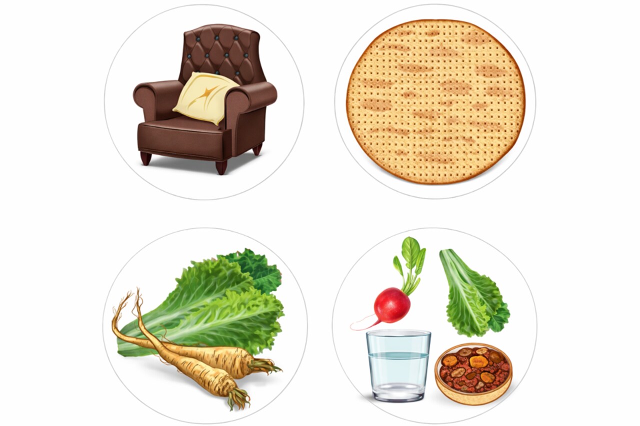 Passover Four Questions Cutout Set 2" – 20 Sets Pesach Seder Craft Shapes, Classroom Activities & Jewish Holiday Decorations